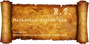Malkovics Viktória névjegykártya